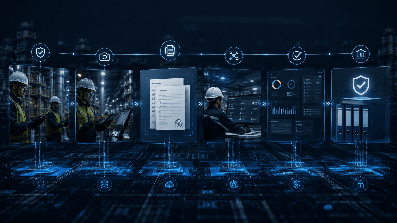 Visualisasi alur K3CORE: dari aktivitas lapangan menuju audit readiness